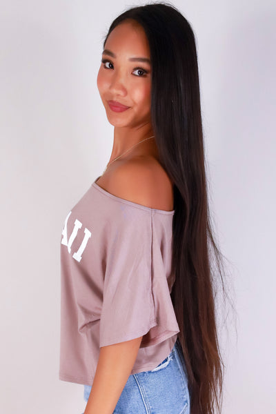 Jeans Warehouse Hawaii - S/S SCREEN - HAWAII USA OFF SHOULDER TOP | By LUZ
