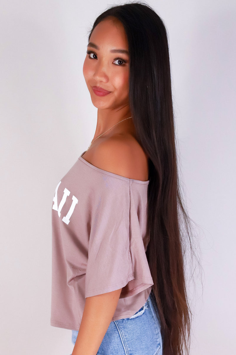 Jeans Warehouse Hawaii - S/S SCREEN - HAWAII USA OFF SHOULDER TOP | By LUZ