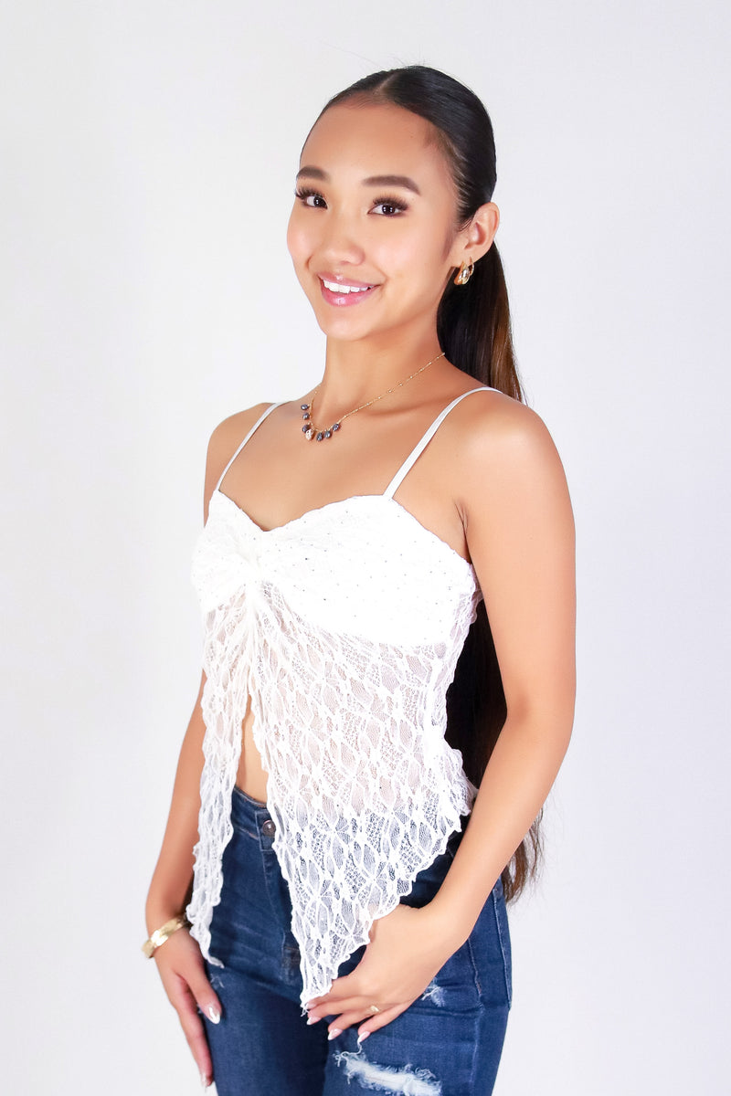LACE WHISPER FLYAWAY TOP