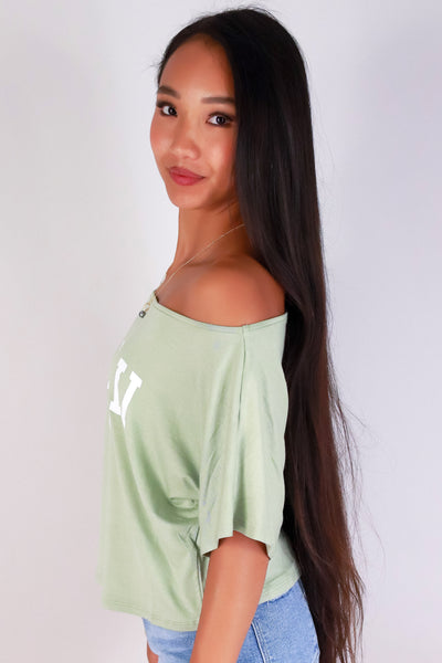 Jeans Warehouse Hawaii - S/S SCREEN - HAWAII USA OFF SHOULDER TOP | By LUZ