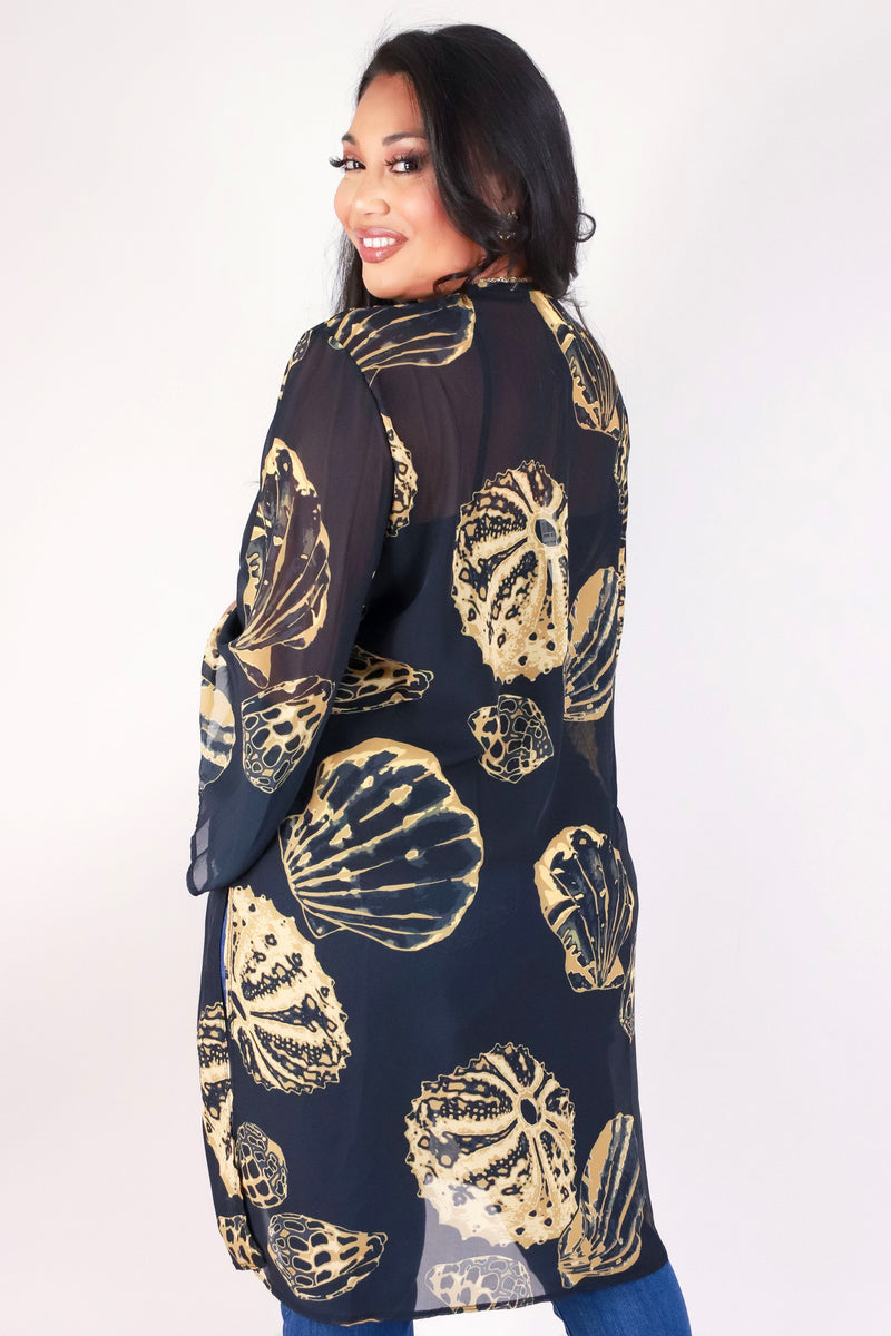 Jeans Warehouse Hawaii - PLUS S/S PRINT WOVEN TOPS - SHELL CARDIGAN | By LUZ