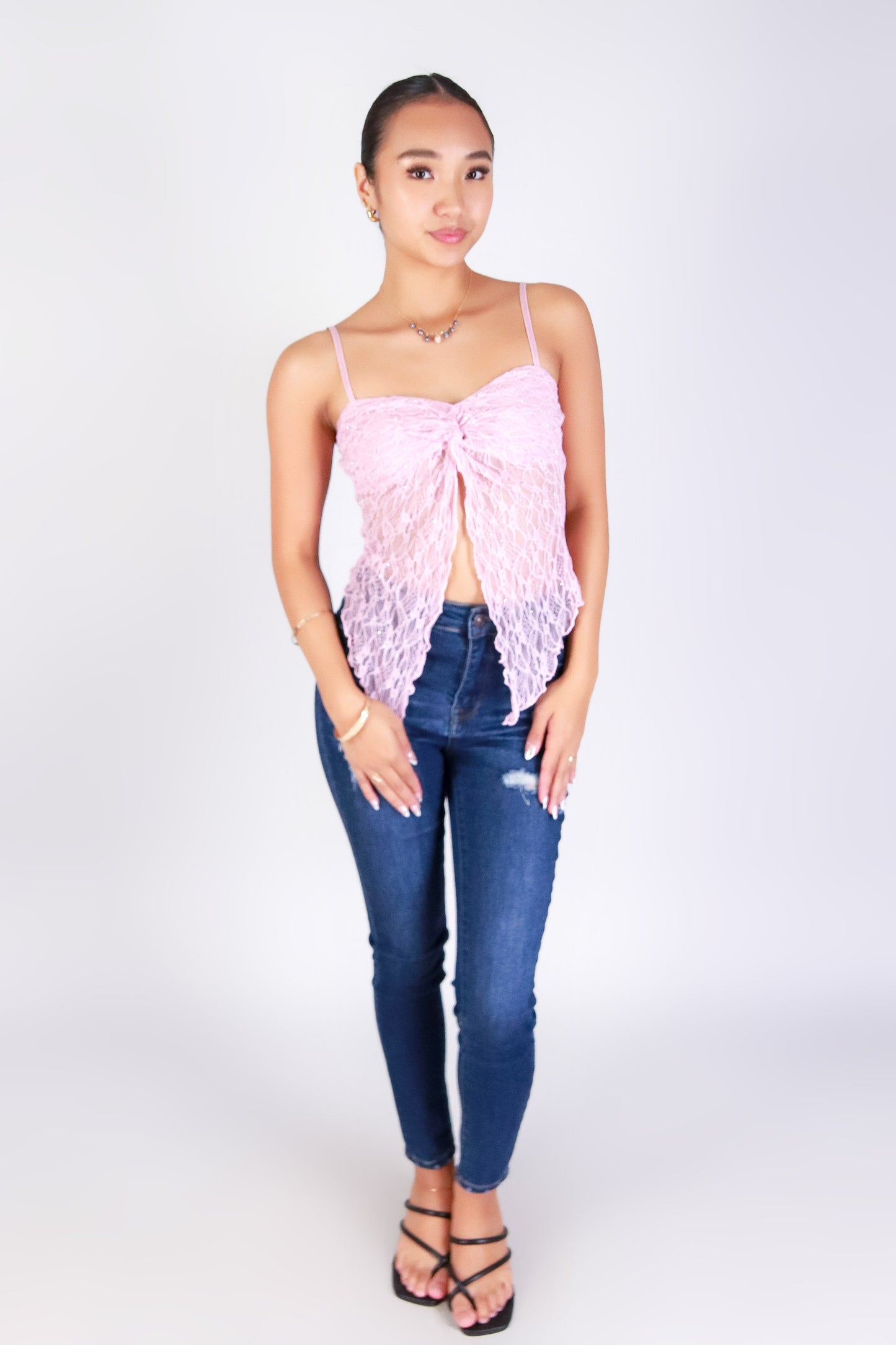 LACE WHISPER FLYAWAY TOP
