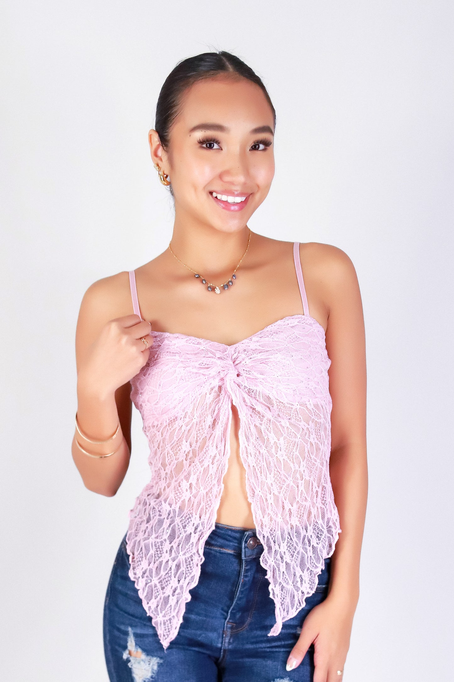 LACE WHISPER FLYAWAY TOP
