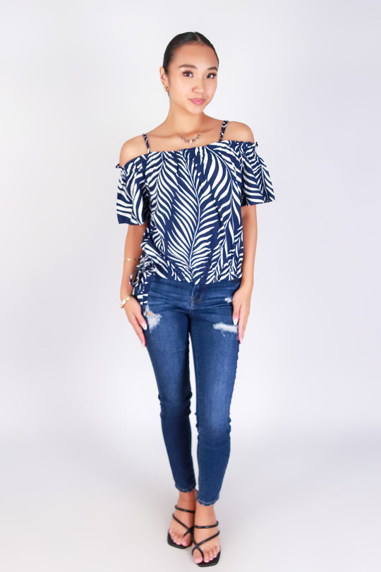 PARADISE GLOW COLD SHOULDER TOP