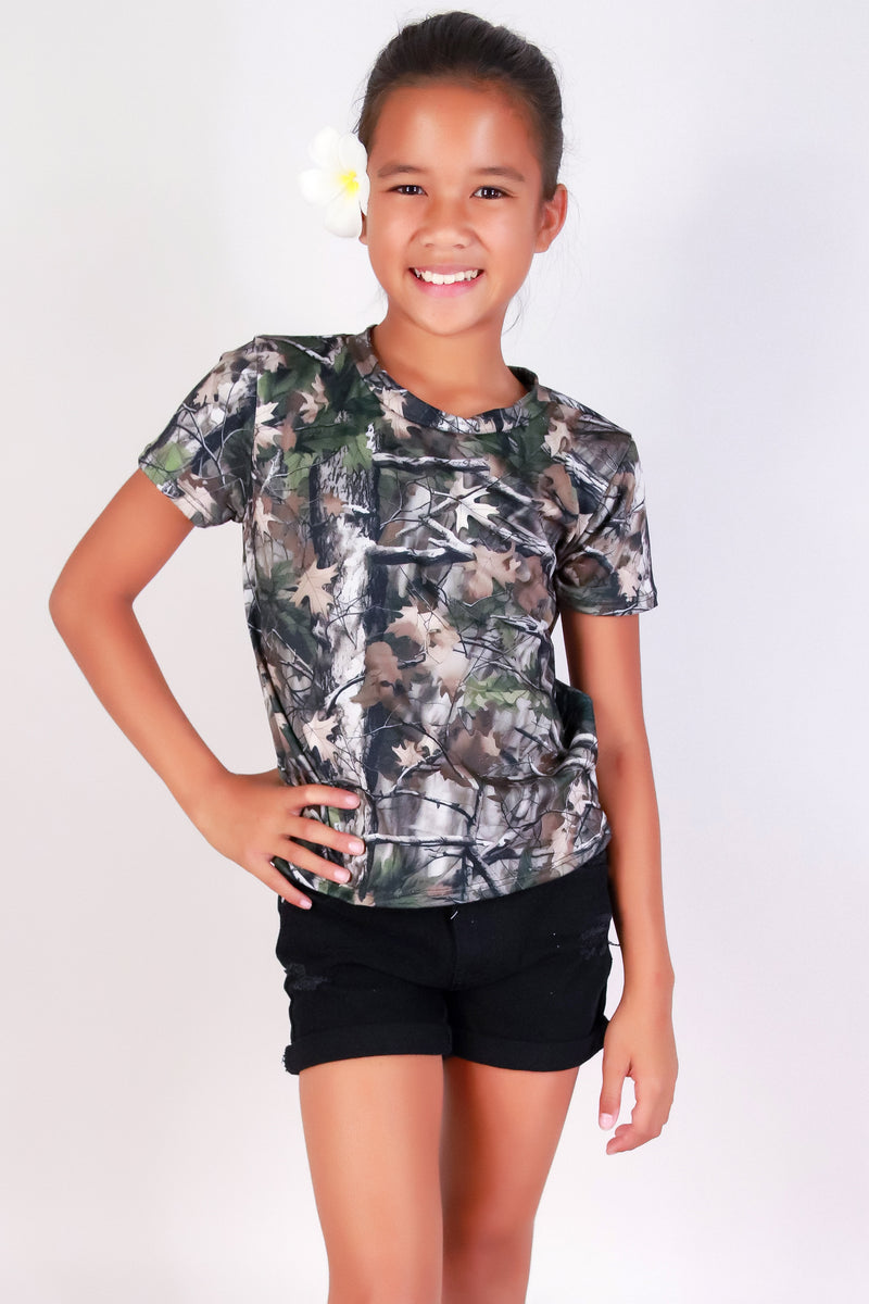 Jeans Warehouse Hawaii - S/S PRINT 2-16 - HUNTING CAMO TEE | KIDS SIZE 4-6X | By LUZ
