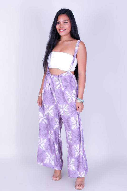 LAUAE QUILT TIE-BACK OVERALL JUMPSUIT