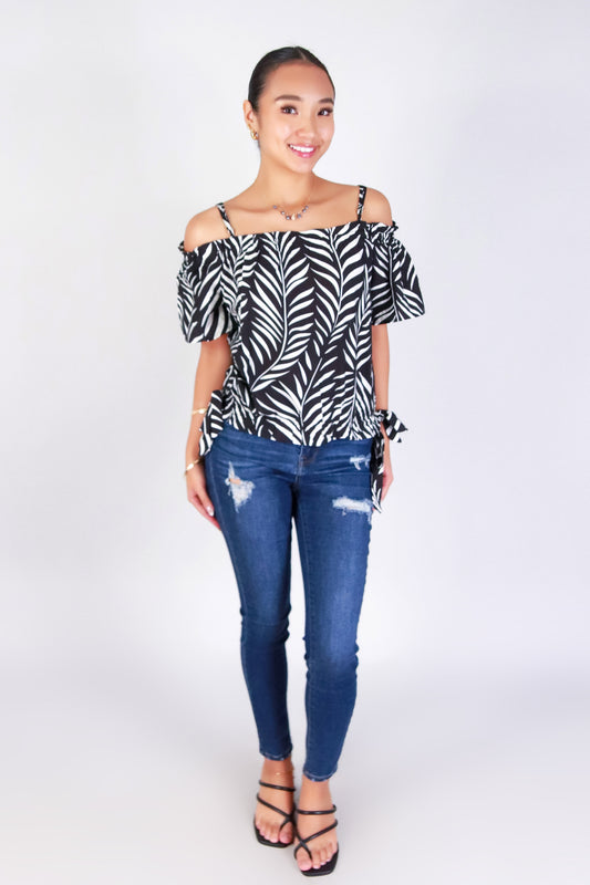 PARADISE GLOW COLD SHOULDER TOP