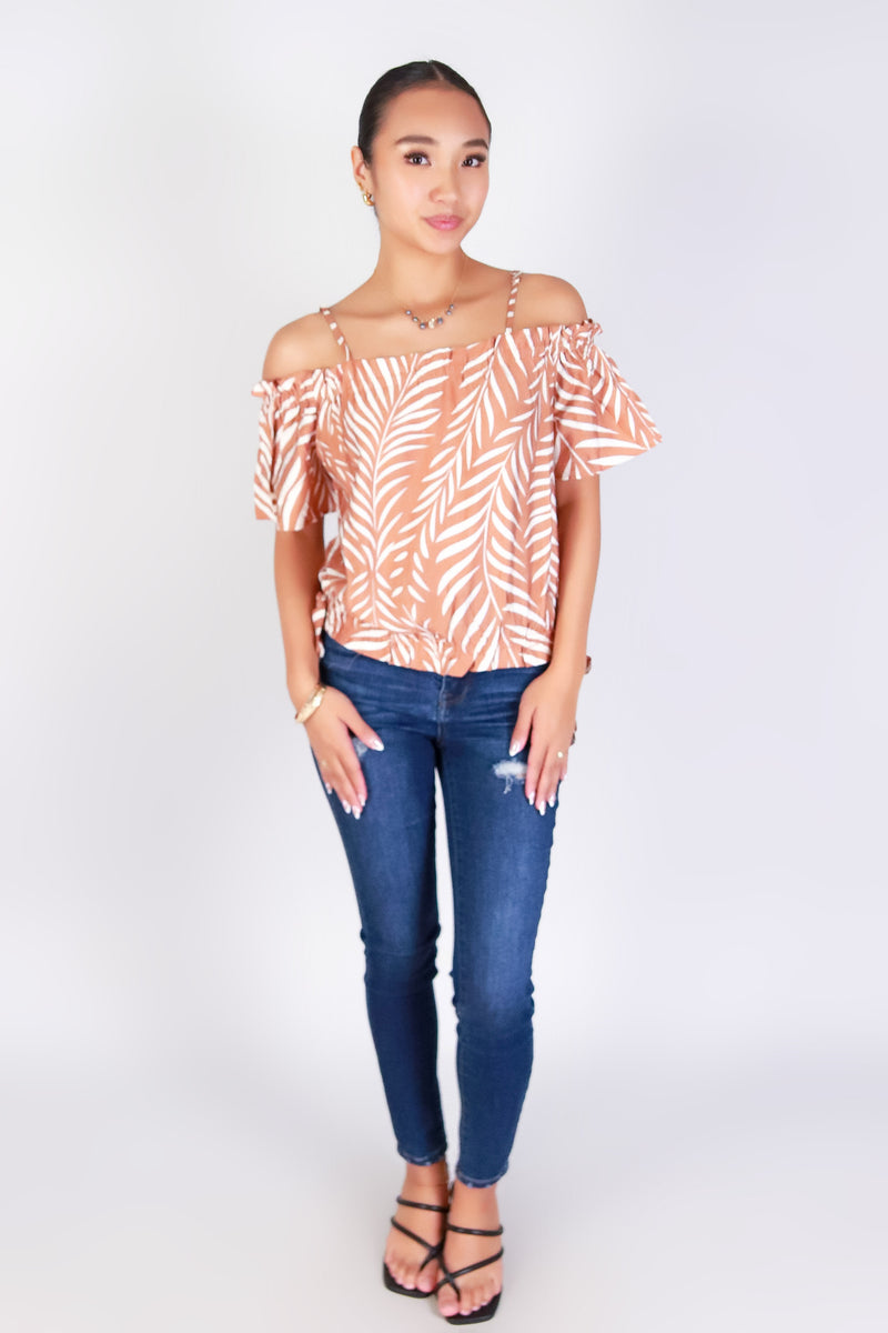 PARADISE GLOW COLD SHOULDER TOP