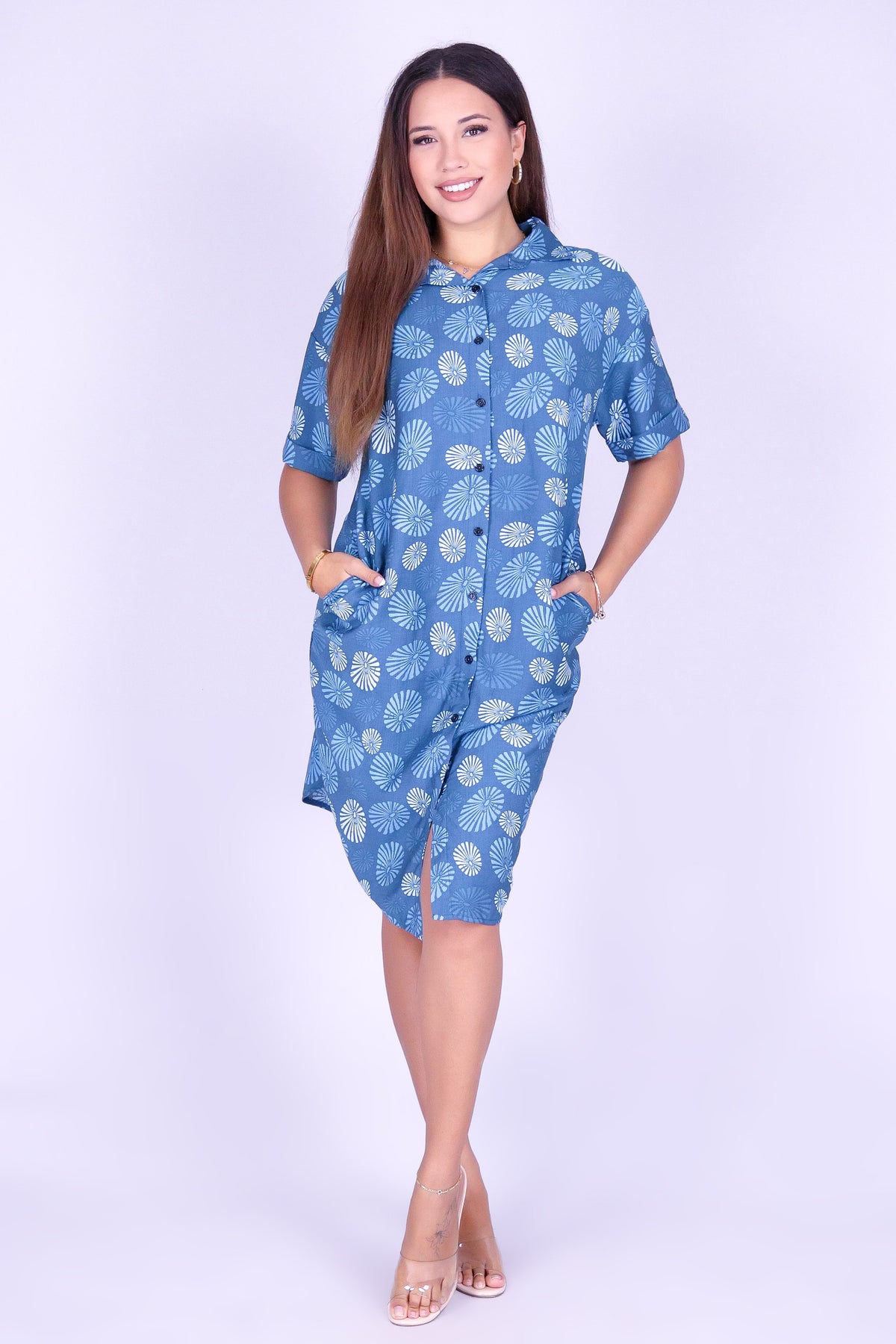 OPIHI BUTTON DOWN DRESS