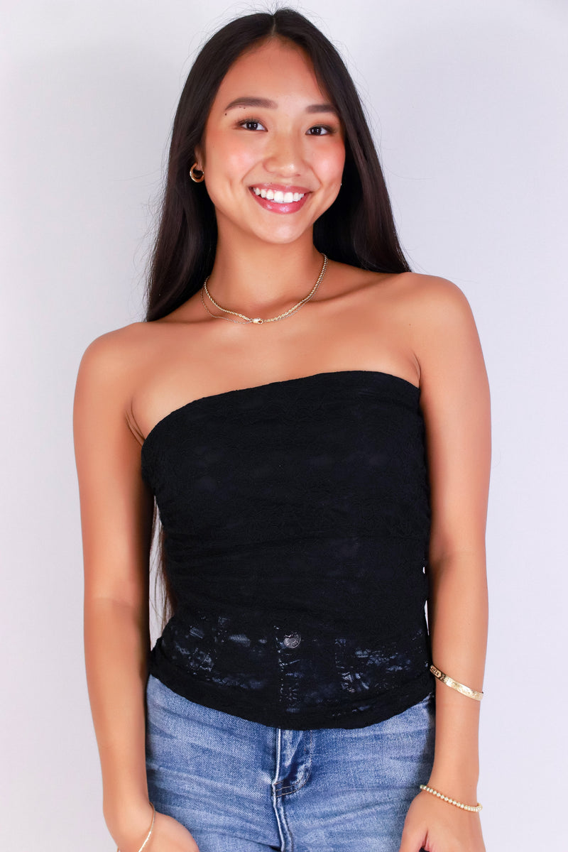 Jeans Warehouse Hawaii - SL CASUAL SOLID - LACE IN LOVE TUBE TOP | By PAPERMOON/ B_ENVIED
