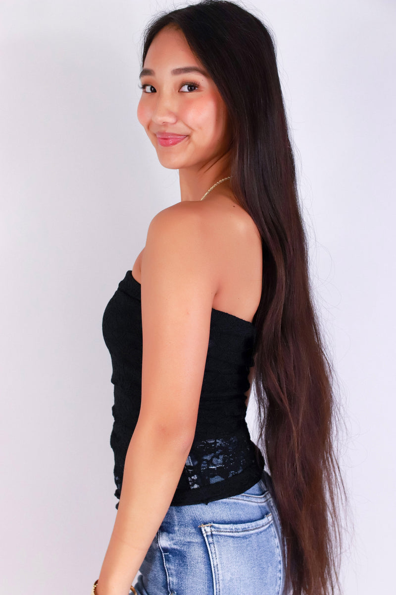 Jeans Warehouse Hawaii - SL CASUAL SOLID - LACE IN LOVE TUBE TOP | By PAPERMOON/ B_ENVIED