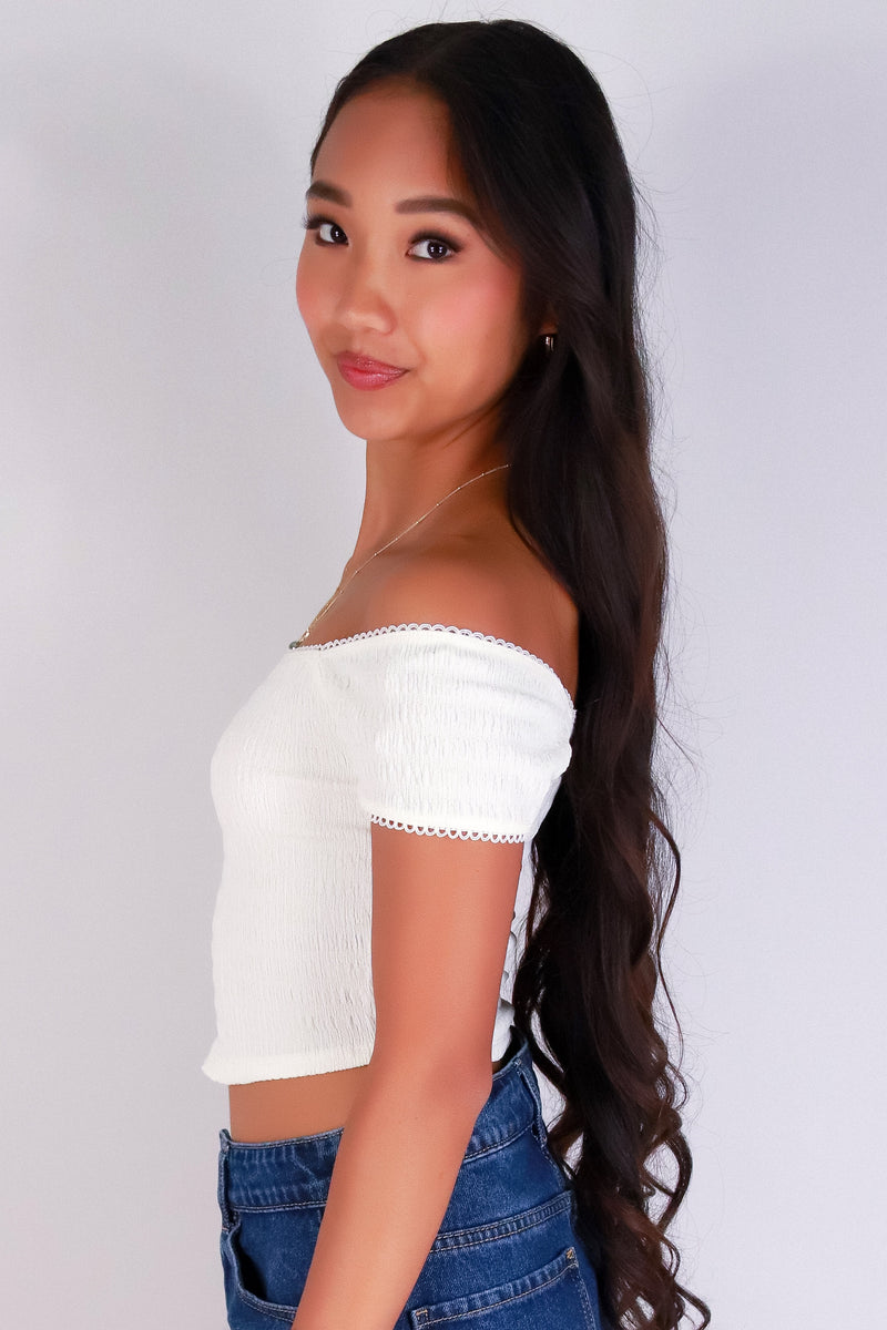 Jeans Warehouse Hawaii - SS CASUAL SOLID - TIMELESS MUSE OFF SHOULDER TOP | By CRESCITA APPAREL/SHINE I