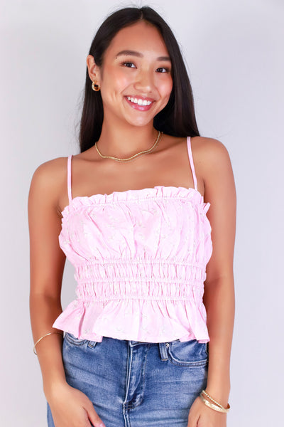 Jeans Warehouse Hawaii - TANK PRINT WOVEN CASUAL TOPS - SNATCHED PEPLUM TOP | By POPULAR 21