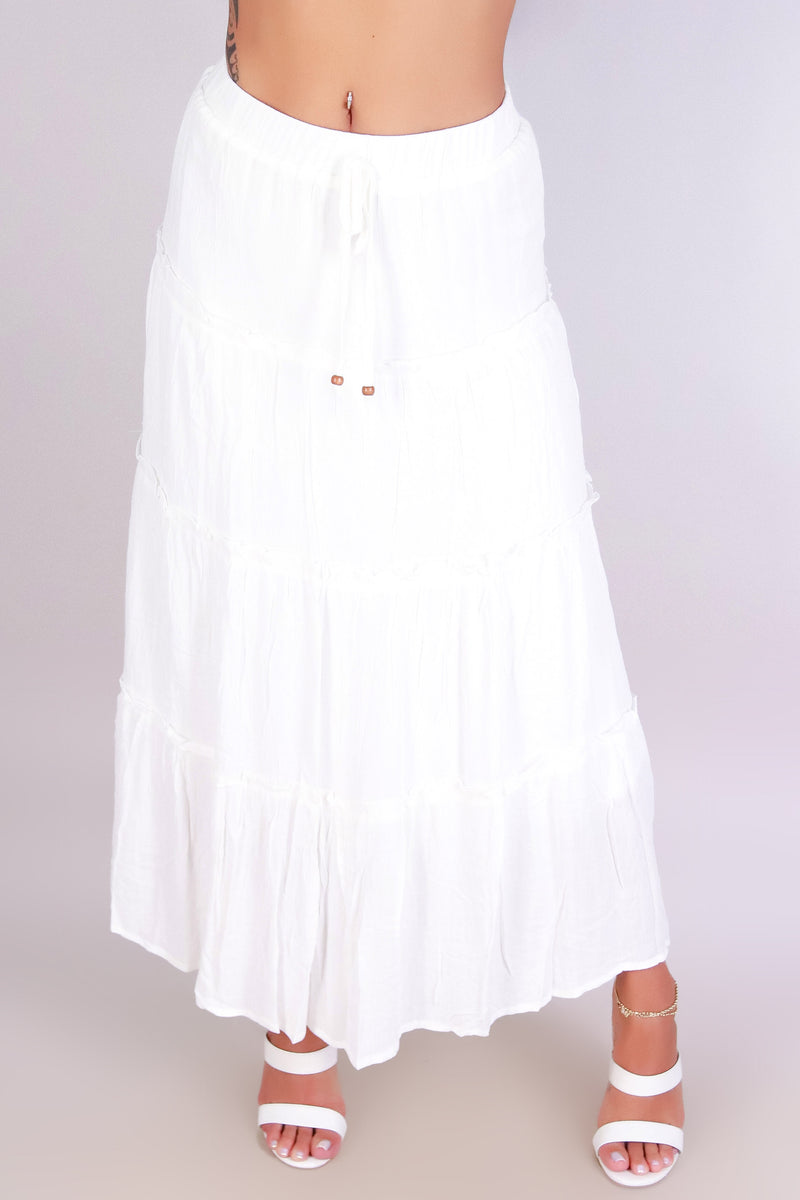Jeans Warehouse Hawaii - WOVEN LONG SKIRT - TOP TIER MAXI SKIRT | By PAPERMOON/ B_ENVIED