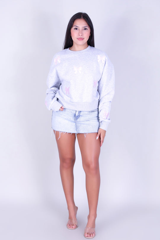 BOW BLISS CREWNECK TOP