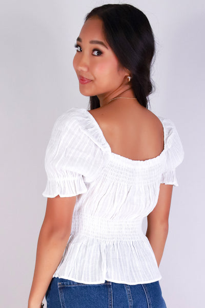Jeans Warehouse Hawaii - S/S SOLID WOVEN CASUAL TOPS - LIGHTLY LOVELY TOP | By EVER B