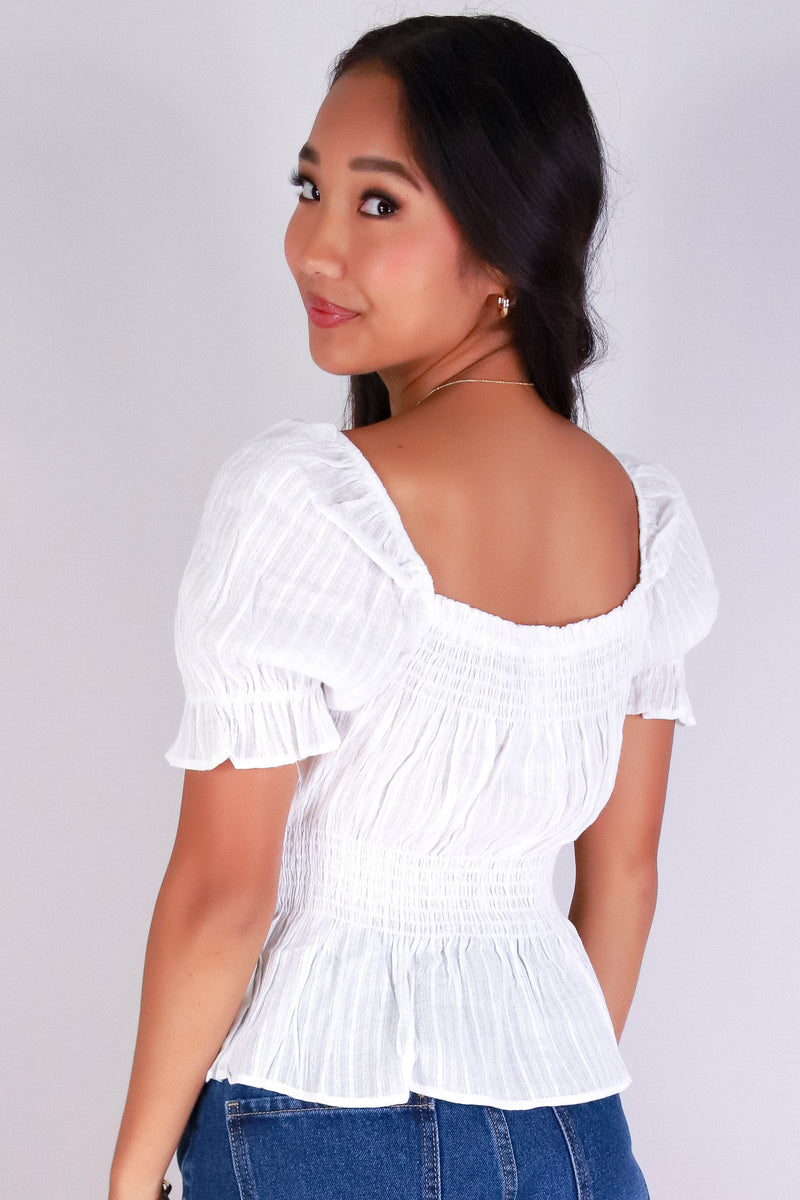 Jeans Warehouse Hawaii - S/S SOLID WOVEN CASUAL TOPS - LIGHTLY LOVELY TOP | By EVER B