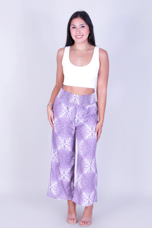 LAUAE QUILT SMOCKED WAIST PANTS