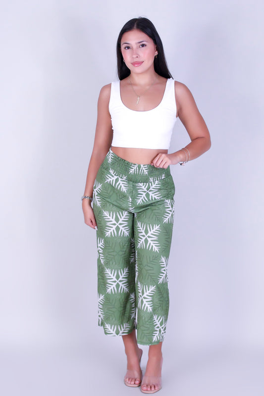 LAUAE QUILT SMOCKED WAIST PANTS