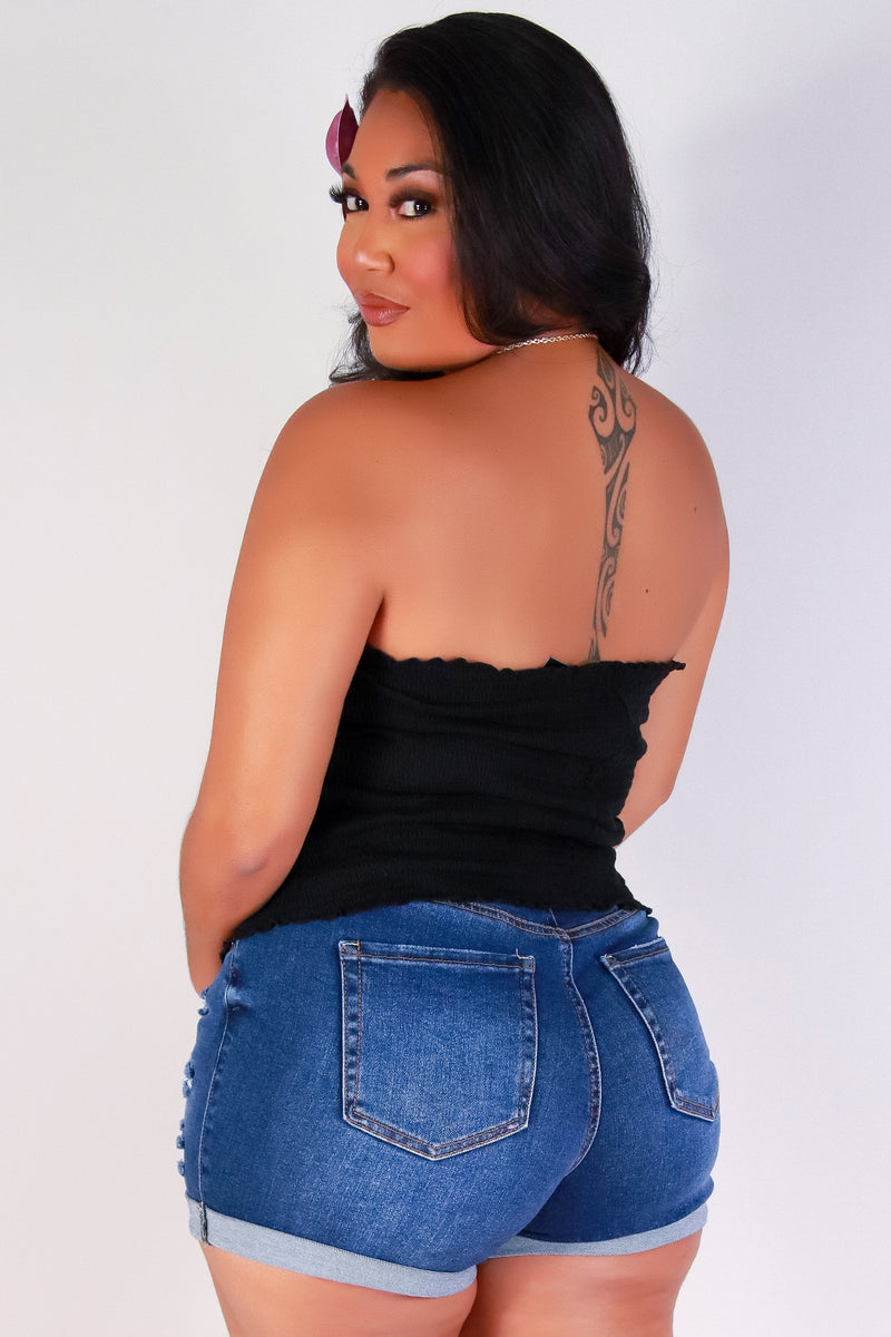 Jeans Warehouse Hawaii - PLUS S/L Knit Tops - EASY ON ME SMOCK TUBE TOP | By HAUTE FOX