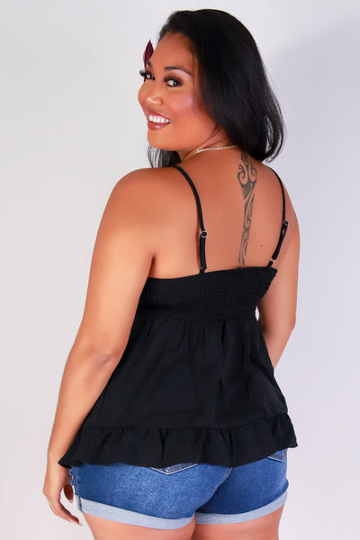 Jeans Warehouse Hawaii - PLUS S/L SOLID WOVEN TOPS - DARLING DETAIL PEPLUM TOP | By ZENOBIA