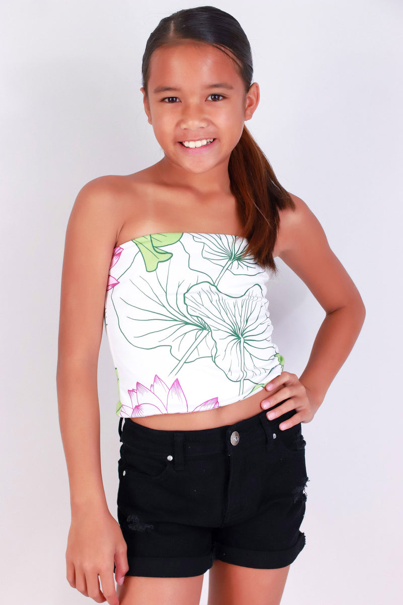 Jeans Warehouse Hawaii - S/L PRINT TOPS 4-6X - WATER LILY TUBE TOP | KIDS SIZE 4-6X | By LUZ