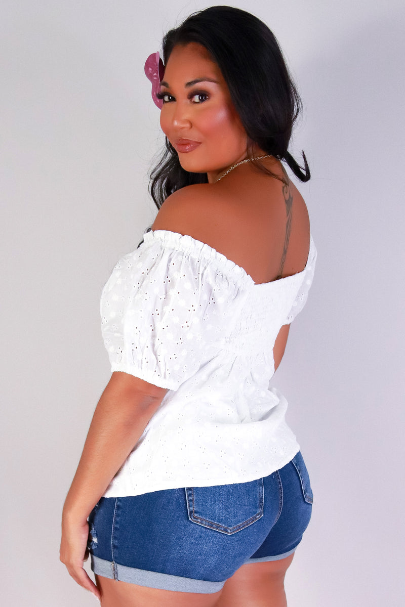 Jeans Warehouse Hawaii - PLUS S/S SOLID WOVEN TOPS - MADE YOU BLUSH TOP | By ZENOBIA