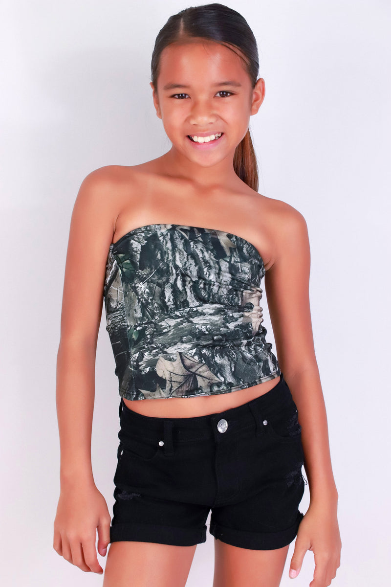 Jeans Warehouse Hawaii - S/L PRINT TOPS 4-6X - GONE HUNTING CAMO TUBE TOP | KIDS SIZE 4-6X | By LUZ