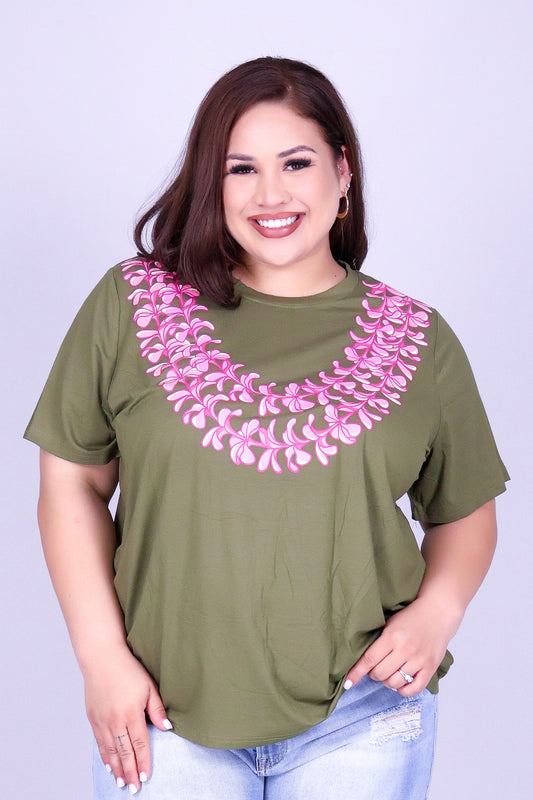 2 STRAND PLUMERIA LEI TEE