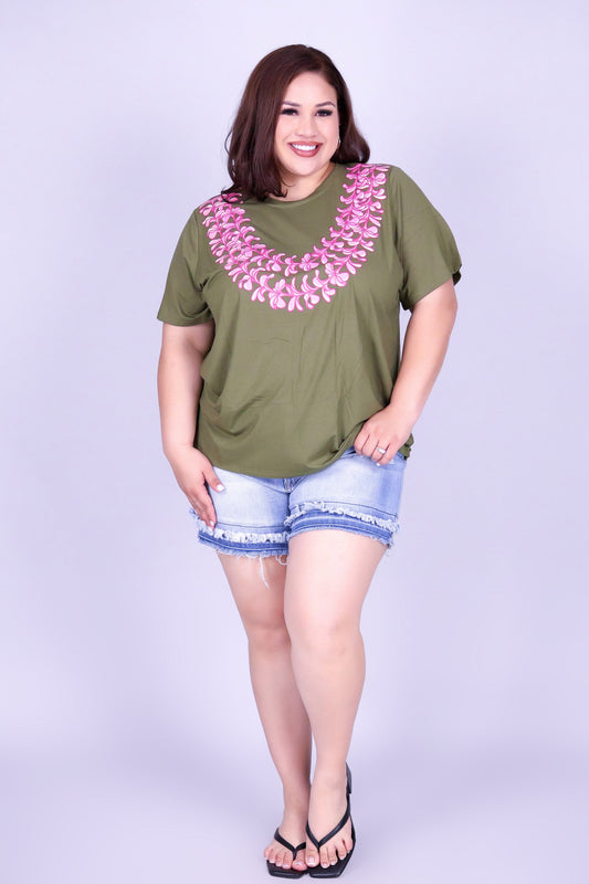 2 STRAND PLUMERIA LEI TEE