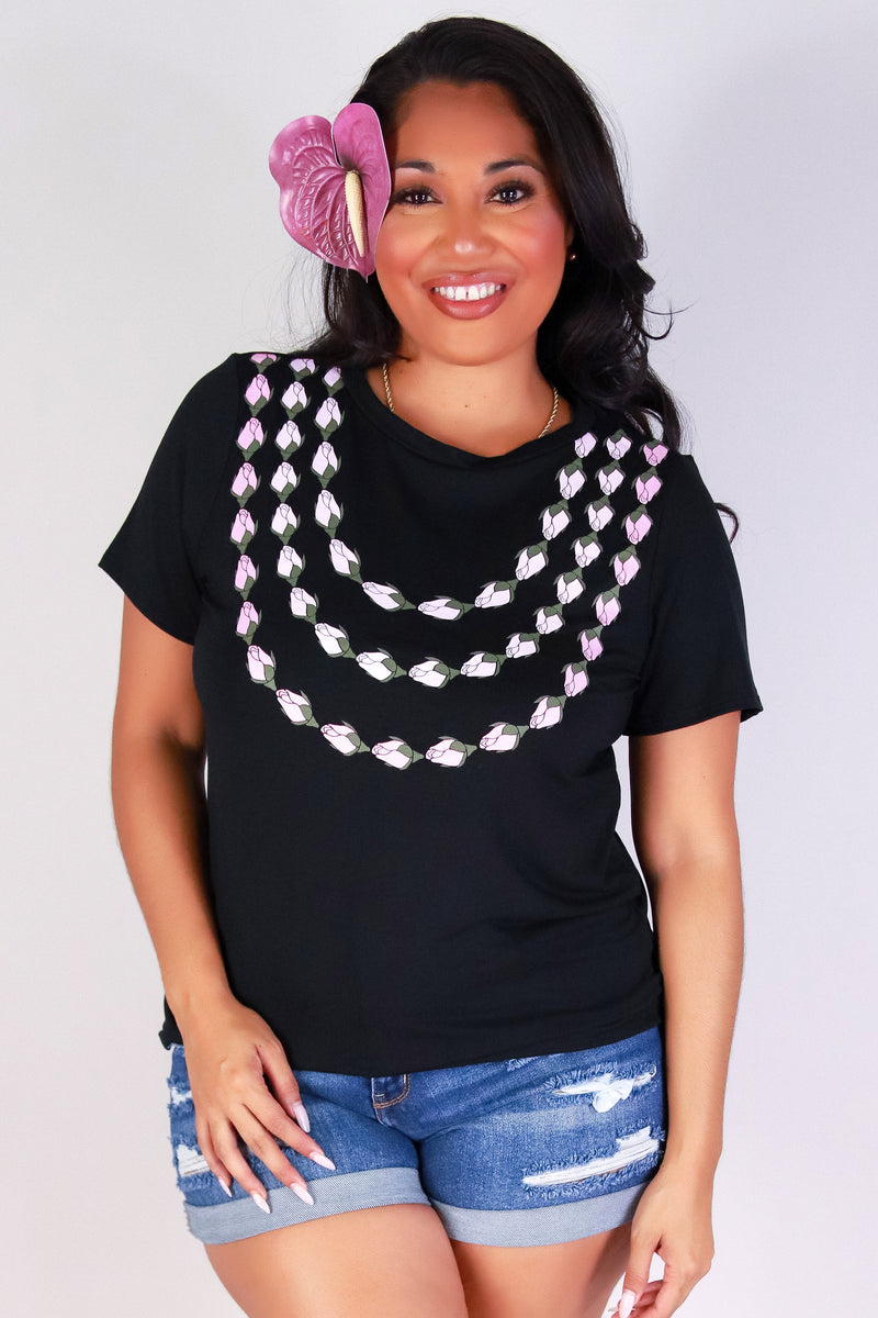 Jeans Warehouse Hawaii - PLUS S/S SCREENS - LOKELANI LEI TEE | By LUZ