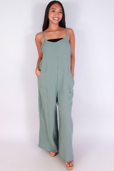 Jeans Warehouse Hawaii - SOLID CASUAL JUMPSUITS - BREEZY ALL DAY JUMPSUIT | By Detour Apparel Inc.