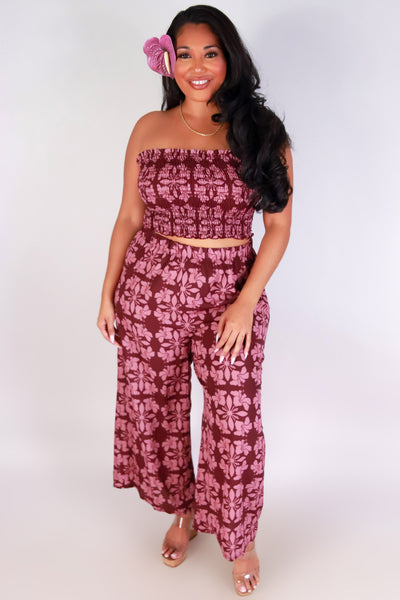 Jeans Warehouse Hawaii - PLUS PRINT WOVEN CAPRI'S - HIBISCUS QUILT CAPRI'S | By LUZ