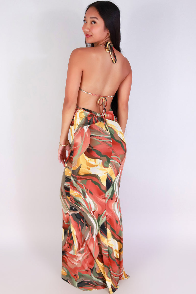 Jeans Warehouse Hawaii - S/L LONG PRINT DRESSES - BLOSSOM HOUR MERMAID MAXI DRESS | By MEEK DBA LAC BLEU