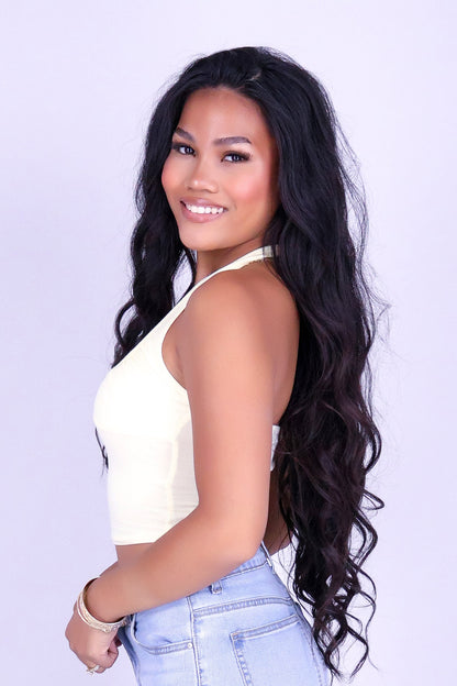 BARELY GOLDEN CROP HALTER TOP