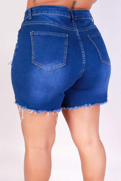Jeans Warehouse Hawaii - PLUS Denim Shorts - WELL WORN DENIM SHORTS | By DAVID'S PLACE