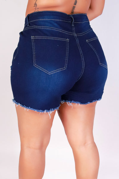 Jeans Warehouse Hawaii - PLUS Denim Shorts - CRUSH OUT DENIM SHORTS | By DAVID'S PLACE