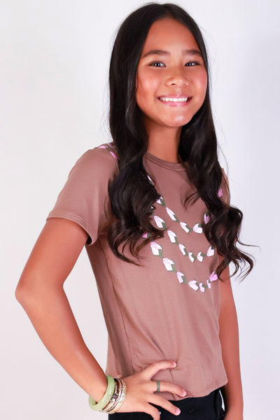 Jeans Warehouse Hawaii - S/S PRINT 2-16 - LOKELANI LEI TEE | KIDS SIZE 2-16 | By LUZ