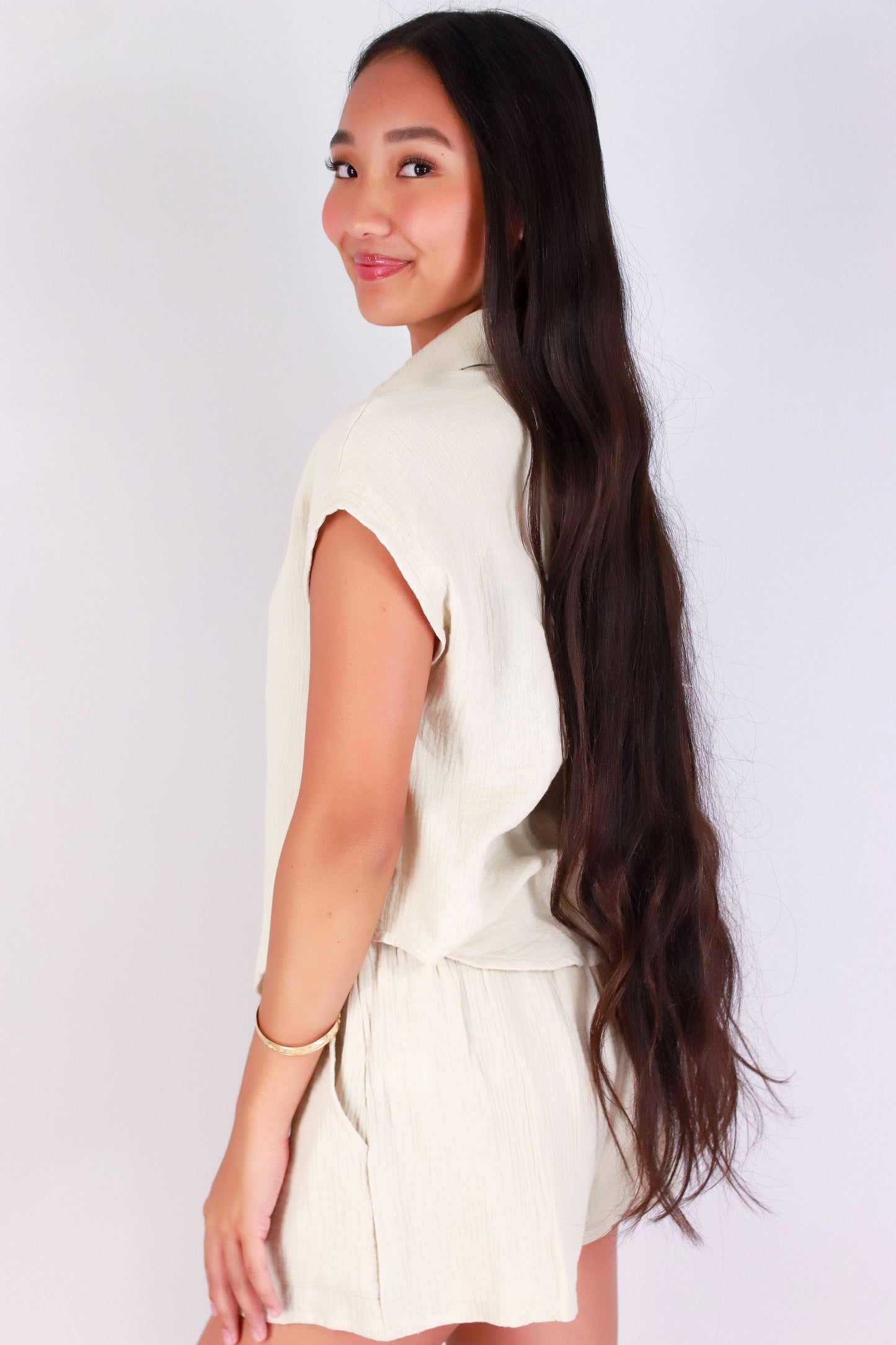 Jeans Warehouse Hawaii - MATCHING SEPARATES - CRISP & CO. BUTTON-UP TOP | By Detour Apparel Inc.