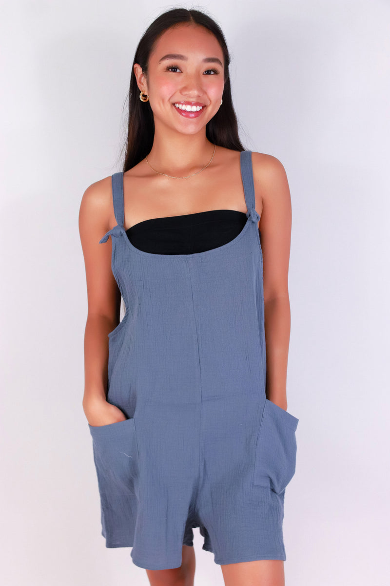Jeans Warehouse Hawaii - SOLID CASUAL ROMPERS - SUNNY STEP ROMPER | By Detour Apparel Inc.