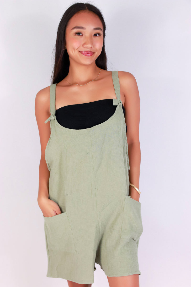 Jeans Warehouse Hawaii - SOLID CASUAL ROMPERS - SUNNY STEP ROMPER | By Detour Apparel Inc.