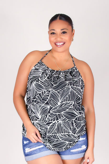 WILD LEAF HALTER TOP