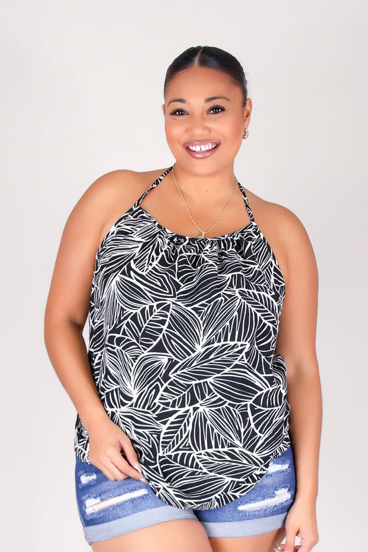 WILD LEAF HALTER TOP