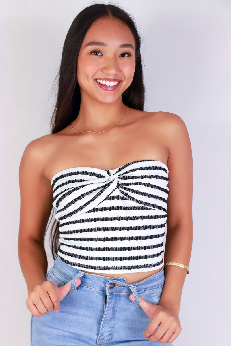 Jeans Warehouse Hawaii - SL PRINT - LINES ABOUT IT TUBE TOP | By PAPERMOON/ B_ENVIED