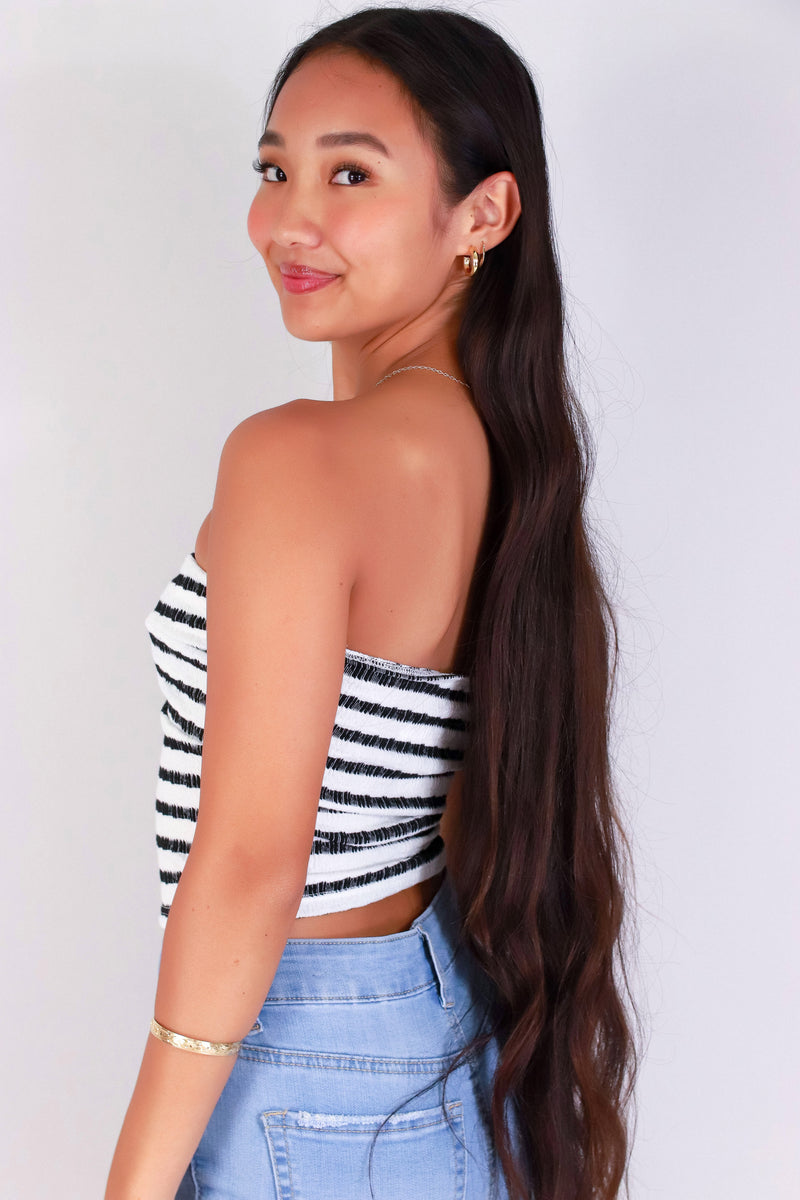 Jeans Warehouse Hawaii - SL PRINT - LINES ABOUT IT TUBE TOP | By PAPERMOON/ B_ENVIED