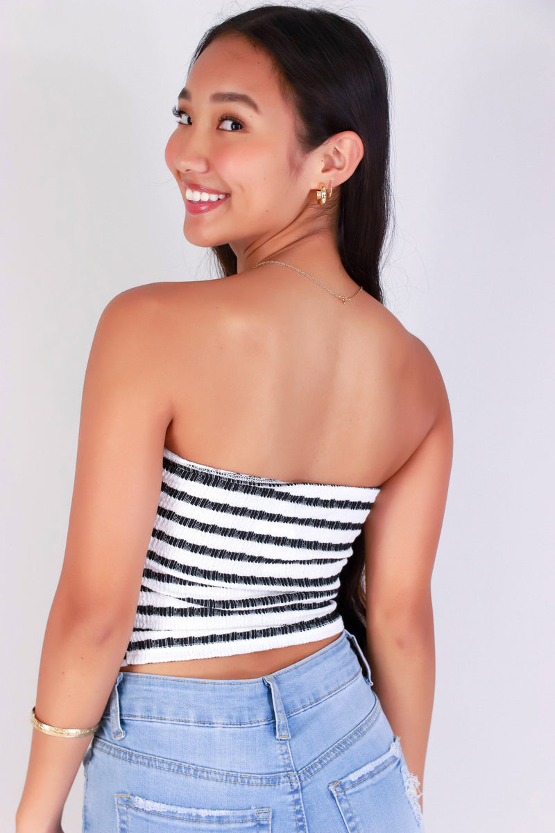 Jeans Warehouse Hawaii - SL PRINT - LINES ABOUT IT TUBE TOP | By PAPERMOON/ B_ENVIED