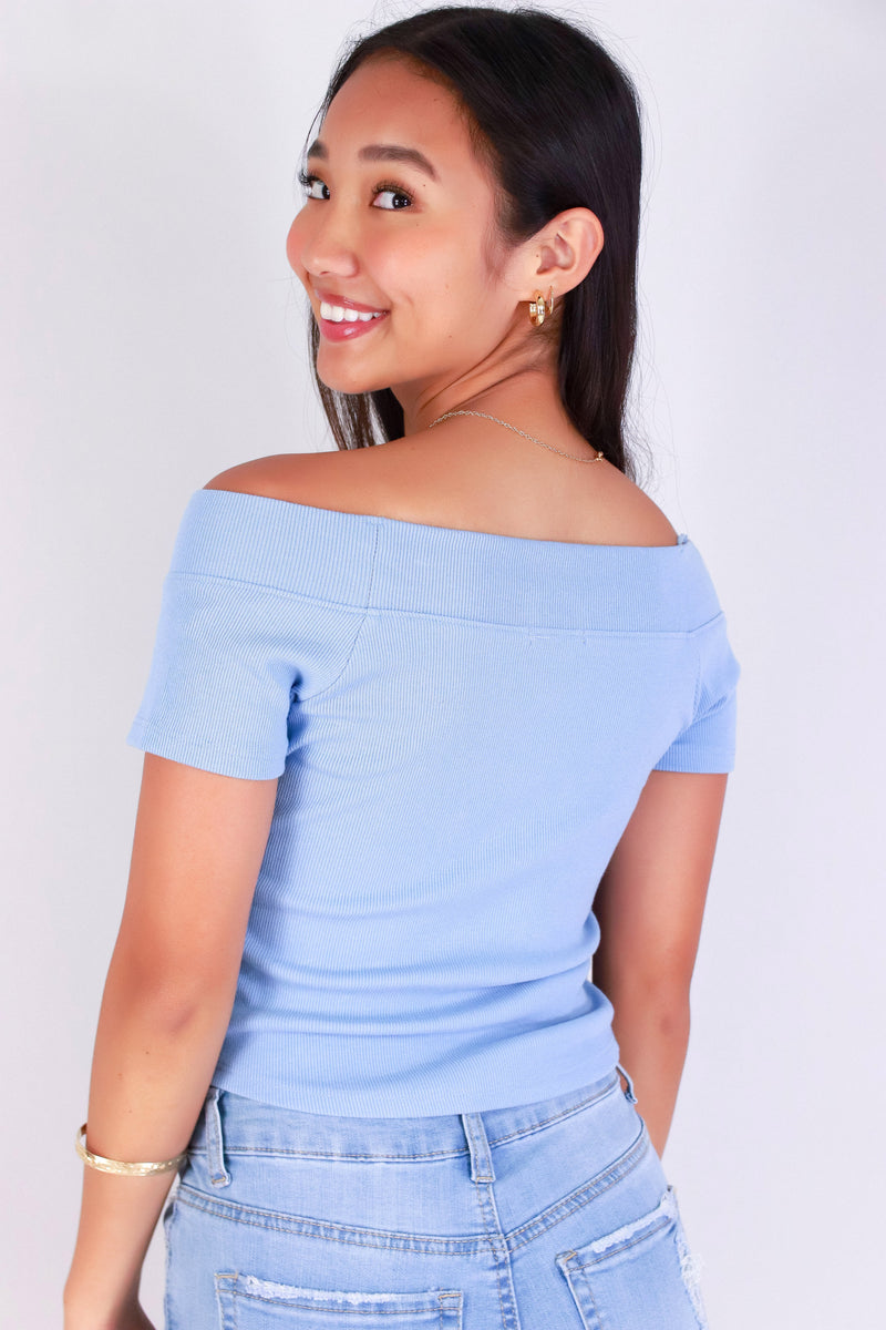 Jeans Warehouse Hawaii - SS CASUAL SOLID - OFF DUTY DIVA OFF SHOULDER TOP | By CRESCITA APPAREL/SHINE I