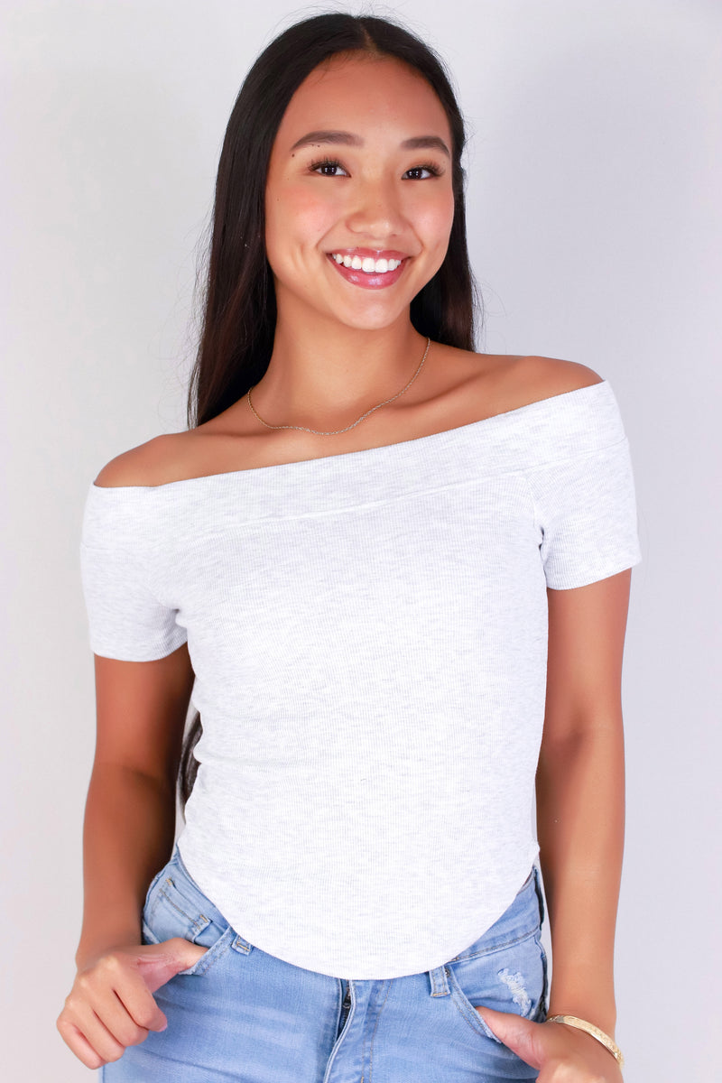 Jeans Warehouse Hawaii - SS CASUAL SOLID - OFF DUTY DIVA OFF SHOULDER TOP | By CRESCITA APPAREL/SHINE I