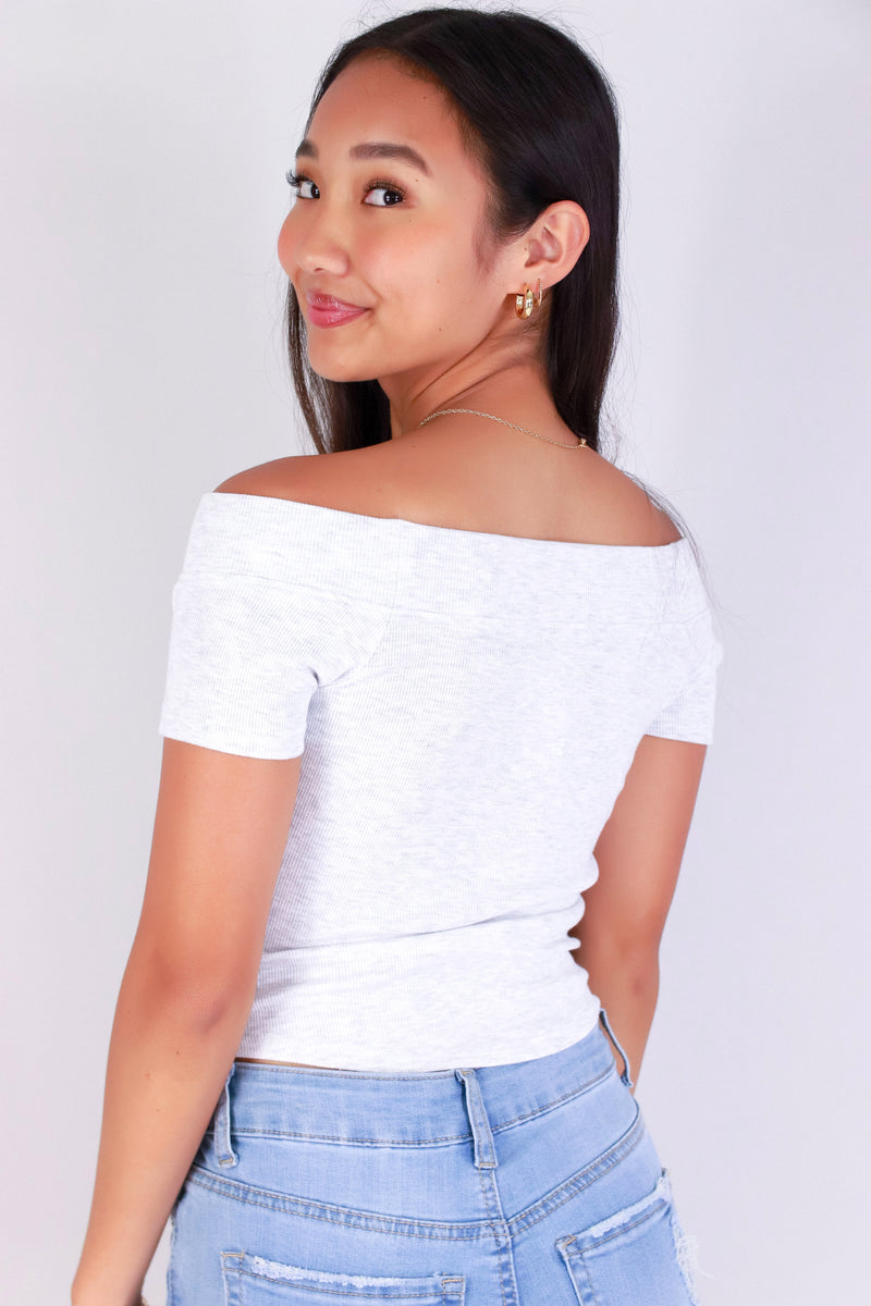 Jeans Warehouse Hawaii - SS CASUAL SOLID - OFF DUTY DIVA OFF SHOULDER TOP | By CRESCITA APPAREL/SHINE I