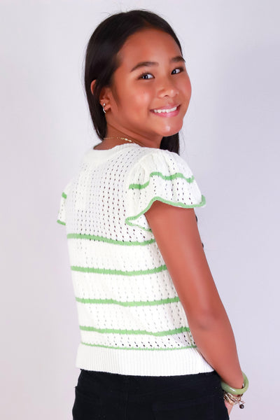 Jeans Warehouse Hawaii - S/S SOLID TOPS 2-16 - SWEET STITCH TOP | KIDS SIZE 7-16 | By HYMAN FAMILY INC
